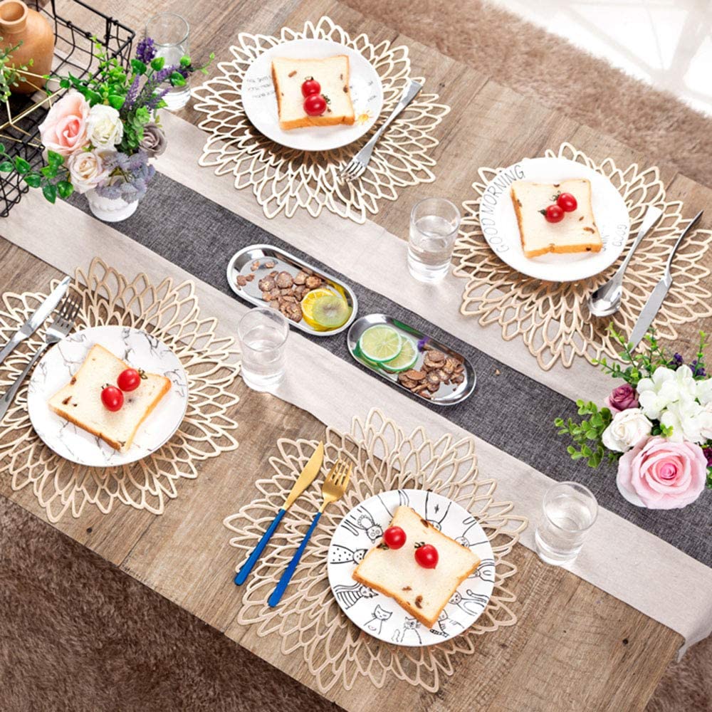 2er-Set Runde Tischsets Mit Löwenzahn-Muster, 38x38 Cm, Silber – Dekorativ & Wärmeisolierend Für Küche & Esstisch