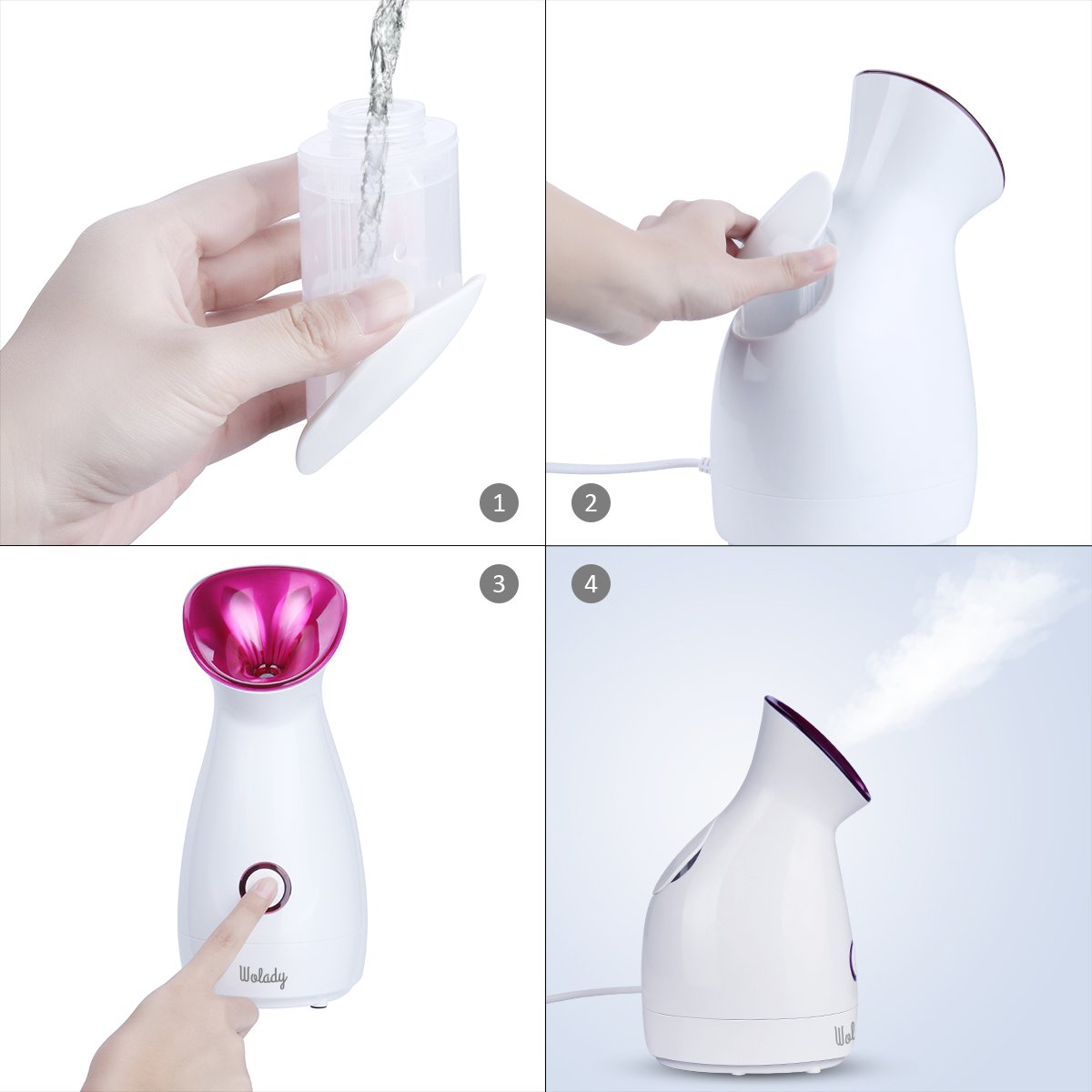 DSYOGX Gesichts-Dampfgerät - 750W Gesichtssauna Mit Ozon-Funktion, 750ml Wassertank, Höhenverstellbar Bis 132cm