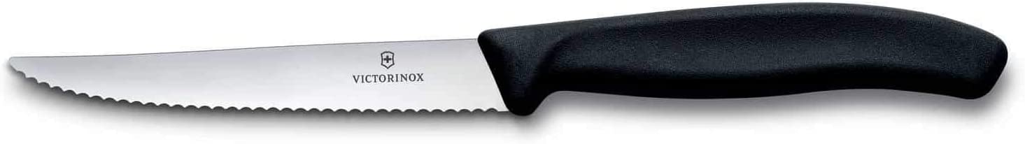 Victorinox Grand Maître Steakmesser-Set, 2-teilig, Wellenschliff, Rostfreier Stahl, Schwarz
