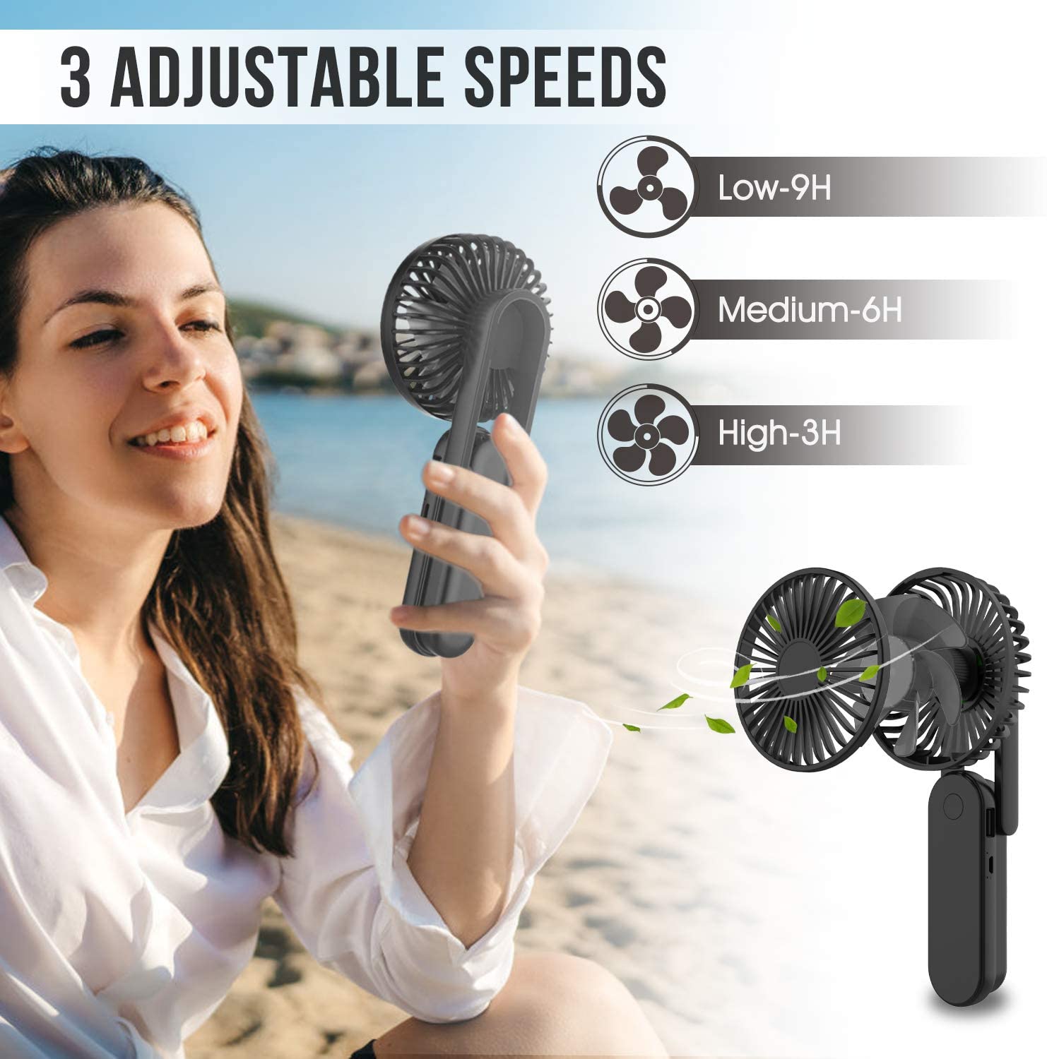 PEARL Taschenventilator: Batterie-betriebener Mini-Hand- Und Taschen