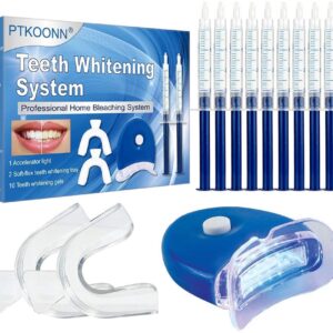 10x Teeth Whitening Gel 2x Dental Trays Kit & Laserlicht