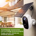 Überwachungskamera mit Solarpanel, 1080P Akku Kabellos Aussen/Innen WLAN Kamera – Bild 2