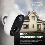 Akku Überwachungskamera, 1080P Kabellos Aussen/Innen WLAN IP Kamera – Bild 4