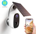 Überwachungskamera mit Solarpanel, 1080P Akku Kabellos Aussen/Innen WLAN Kamera