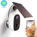 Überwachungskamera mit Solarpanel, 1080P Akku Kabellos Aussen/Innen WLAN Kamera