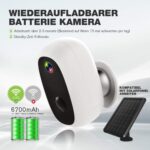 Überwachungskamera mit Solarpanel, 1080P Akku Kabellos Aussen/Innen WLAN Kamera – Bild 5