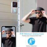 1080P HD Video Türklingel WiFi kamera mit 2 wiederaufladbare Batterien – Bild 3