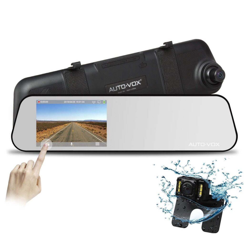 Autokamera DashCam Spiegel Rückfahrkamera Set, FHD1080P Dual Lens,4.5"
