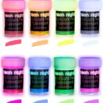 neon nights UV-Leuchtfarben – 8 x 20 ml fluoreszierende Neonfarben