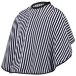 TRIXES Friseur Coiffeur Schulter Cape Umhang verstellbar Schwarz mit Weissen Streifen