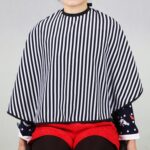 TRIXES Friseur Coiffeur Schulter Cape Umhang verstellbar Schwarz mit Weissen Streifen – Bild 7