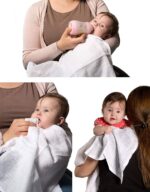 ZOLLNER 10er Set Mullwindeln, Spucktücher, Baumwolle, 80x80 cm, Weiss, Ökotex – Bild 3