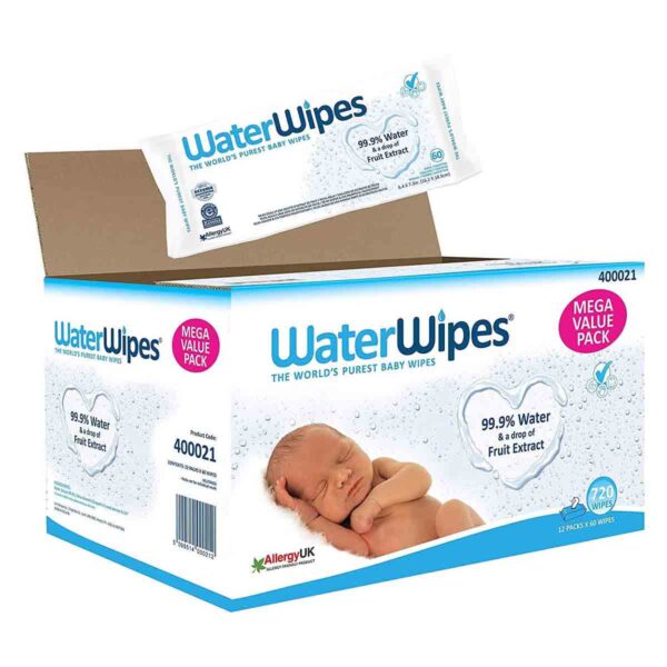 WaterWipes Baby für Empfindliche Haut, 99,9% gereinigtes Wasser