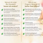 Bio Mandelöl Vegan + Kaltgepresst, 100% Rein und Natürlich |  Feuchtigkeitspflege für Haut, Haare und Nägel – Bild 3
