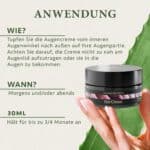 BIO Augencreme gegen Falten und Augenringe 30ml – Anti Falten Creme mit Arganöl Hyaluronsäure Aloe Vera Vitamin E – Satin Naturel Anti-Aging Naturkosmetik Made in Germany – Bild 3