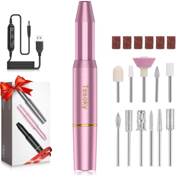 Tesoky Elektrische Nagelfräser,11 In 1 Professional Elektrische Nagelfeile Pediküre Set