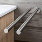 Zweiarmig Edelstahl Gebürstet Handtuchstange Doppelt 40 cm Bad Handtuchhalter Wandmontage – Bild 4