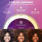 Auxmir Kosmetikspiegel mit Beleuchtung – 8 Zoll, 20X/30X Vergrösserung, 3 Lichtmodi, Dimmbar & 360° Drehbar mit Saugnapf – Bild 5