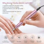 Tesoky Elektrische Nagelfräser,11 In 1 Professional Elektrische Nagelfeile Pediküre Set – Bild 5