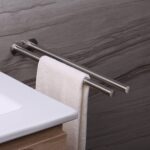 Zweiarmig Edelstahl Gebürstet Handtuchstange Doppelt 40 cm Bad Handtuchhalter Wandmontage