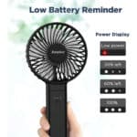 EasyAcc Handventilator Tragbarer Akku USB Ventilator/ Tragbarer Mini Lüfter Elektrischer Aufladbarem Batterie Faltbar Kompatibel mit Laptop Multi Port Steckdose für Reisen Zuhause – Bild 2