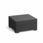 "Allibert by Keter" Gartentisch California, graphit, quadratisch, Kunststoff, runde Rattanoptik