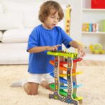 Lewo Kugelbahn Auto Holz mit 8 Fahrzeuge Auto Rennbahn Holz Spielzeug – Bild 4