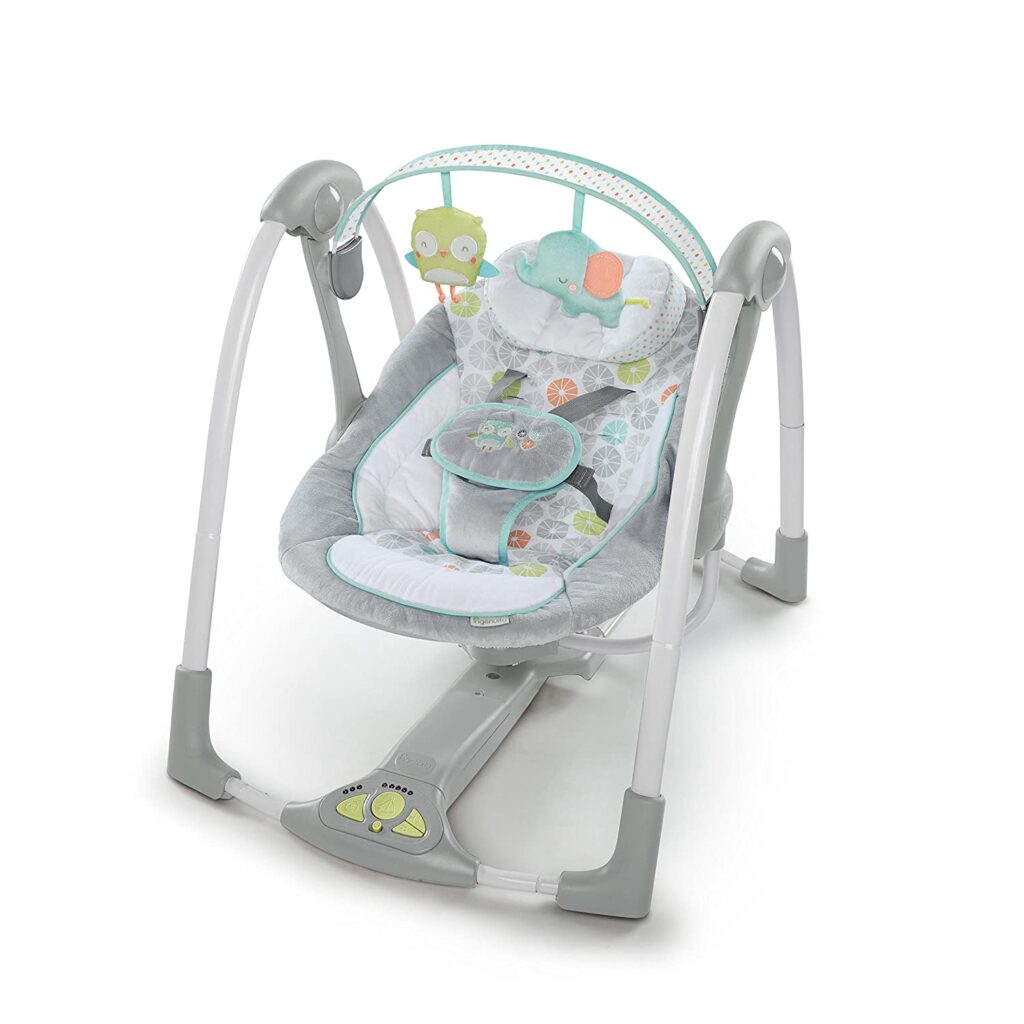Ingenuity, Hugs & Hoots zusammenklappbare und tragbare Babyschaukel