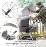 Universal Sonnenschirm UV 50+ für Kinderwagen & Buggy – 73 cm, flexibel & einfach montierbar – Bild 6