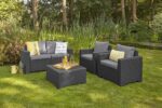 Allibert Lounge Sessel California 2er Set mit Kissen, graphit – Bild 3