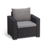 Allibert Lounge Sessel California 2er Set mit Kissen, graphit