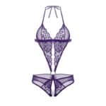 Avidlove Damen Tiefer V-Ausschnitt Halter Lingerie Bodysuit