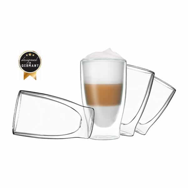 DUOS 4X 400ml doppelwandige Thermo Gläser Cocktail,Latte Macchiato by Feelino