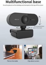 Webcam mit Mikrofon und Stativ, 1080P Kamera für PC Laptop Desktop – Bild 6