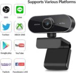 Webcam mit Mikrofon und Stativ, 1080P Kamera für PC Laptop Desktop – Bild 2