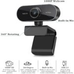Webcam mit Mikrofon und Stativ, 1080P Kamera für PC Laptop Desktop – Bild 4