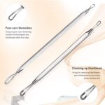 BESTOPE Mitesserentferner Komedonenquetscher Set Pinzetten Set mit Metall-Box Blackhead Remover aus Hochwertiger Edelstahl Akne Mitesser Entferner Extraktor Tools 5 Stücke – Bild 2