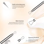 BESTOPE Mitesserentferner Komedonenquetscher Set Pinzetten Set mit Metall-Box Blackhead Remover aus Hochwertiger Edelstahl Akne Mitesser Entferner Extraktor Tools 5 Stücke – Bild 3
