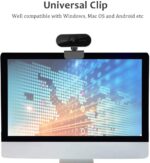 Webcam mit Mikrofon und Stativ, 1080P Kamera für PC Laptop Desktop – Bild 5