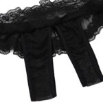 TiaoBug Damen Spitzen BH Regulierbare Träger Ouvert Dessous Unterwäsche Sets Push Up Bra und String Tanga offener Schritt Erotik Reizwäsche – Bild 7