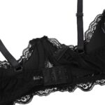 TiaoBug Damen Spitzen BH Regulierbare Träger Ouvert Dessous Unterwäsche Sets Push Up Bra und String Tanga offener Schritt Erotik Reizwäsche – Bild 6