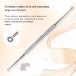 BESTOPE Mitesserentferner Komedonenquetscher Set Pinzetten Set mit Metall-Box Blackhead Remover aus Hochwertiger Edelstahl Akne Mitesser Entferner Extraktor Tools 5 Stücke – Bild 4