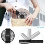 infray Handventilator mit Powerbank 5200mAh, Ventilator klein Handventilator mit Anzeigeschirm, USB Ventilator Mini tragbarer Tischventilator mit akku, 5 Stufen, 5-20 Std. Arbeitszeit – Bild 6