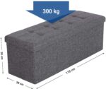 SONGMICS Sitzbank mit Stauraum, max Belastbarkeit 300 kg, 120 L – Bild 5