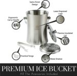 DOMHUS 2,0L Premium Eiswürfelbehälter mit Deckel und Zange – Bild 2