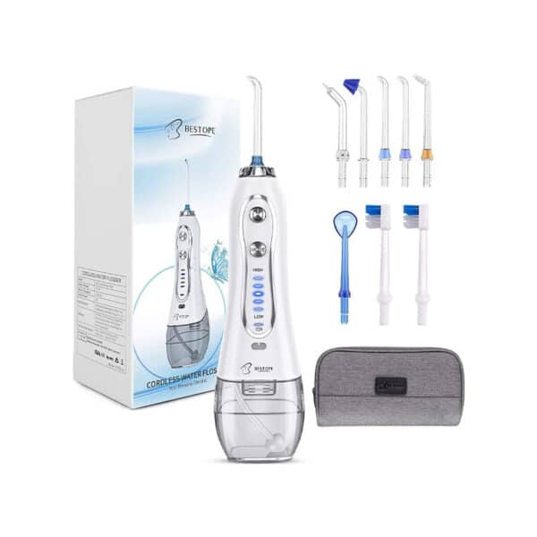 BESTOPE Munddusche, IPX7 Wasserdicht USB Aufladen Zahnreiniger, 300ML