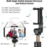 BlitzWolf Bluetooth Selfie Stick Stativ, 3 in 1 Erweiterbar Monopod Wireless Selfie-Stange Stab 360° – Bild 3