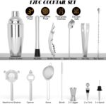 17 Stück Cocktail Set + 1 Cocktailbuch, RATEL Edelstahl Cocktail Mixing Shaker Set, Professionelles Barzubehör Werkzeug Party Essential cocktailshaker Mit 750ml Cocktail Shaker, Sieb, Cocktailbuch – Bild 3