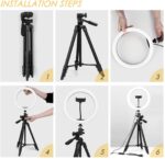 Amzdeal 6 '' Ringleuchte mit Stativ 3 Farben 10% -100% Einstellbare Helligkeit, 360°Umdrehung – Bild 8