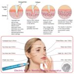 BOWKA Elektrischer Derma Pen Microneedling Pen inkl.12 Stück Mikro Derma Elektroantrieb Roller Nadelpatrone kabellos Wiederaufladbar verstellbar von 0,25 bis 2,5 mm